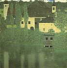 Gustav Klimt Canvas Paintings - Schloss Unterach on the Attersee